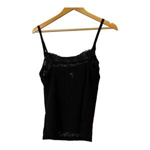 Cosabella Amore Women's Black Floral Pattern Lace Camisole Top Size XL